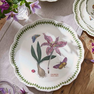 Botanic Garden Lotus Blossom Large Round Platter, Meadow Saffron Botanic Garden Lotus Blossom Large Round Platter, Meadow Saffron